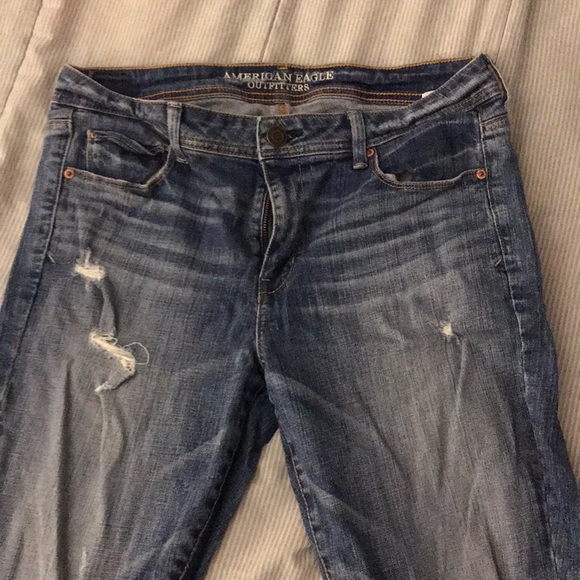 American Eagle Outfitters Denim - AE skinny holey jeans size 14